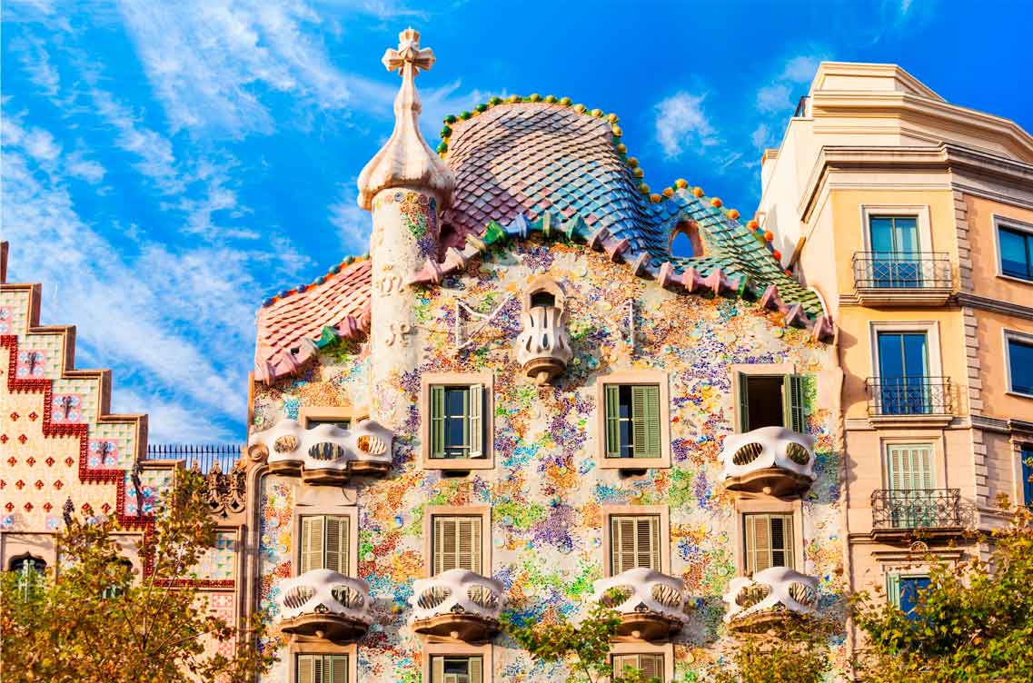 La casa Batlló, située à Barcelone et conçus par l'architecte Antoni Gaudí