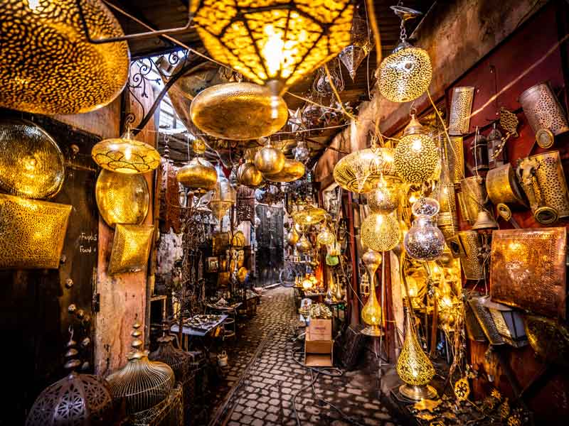 Souk de Marrakech - Boutique de lampes