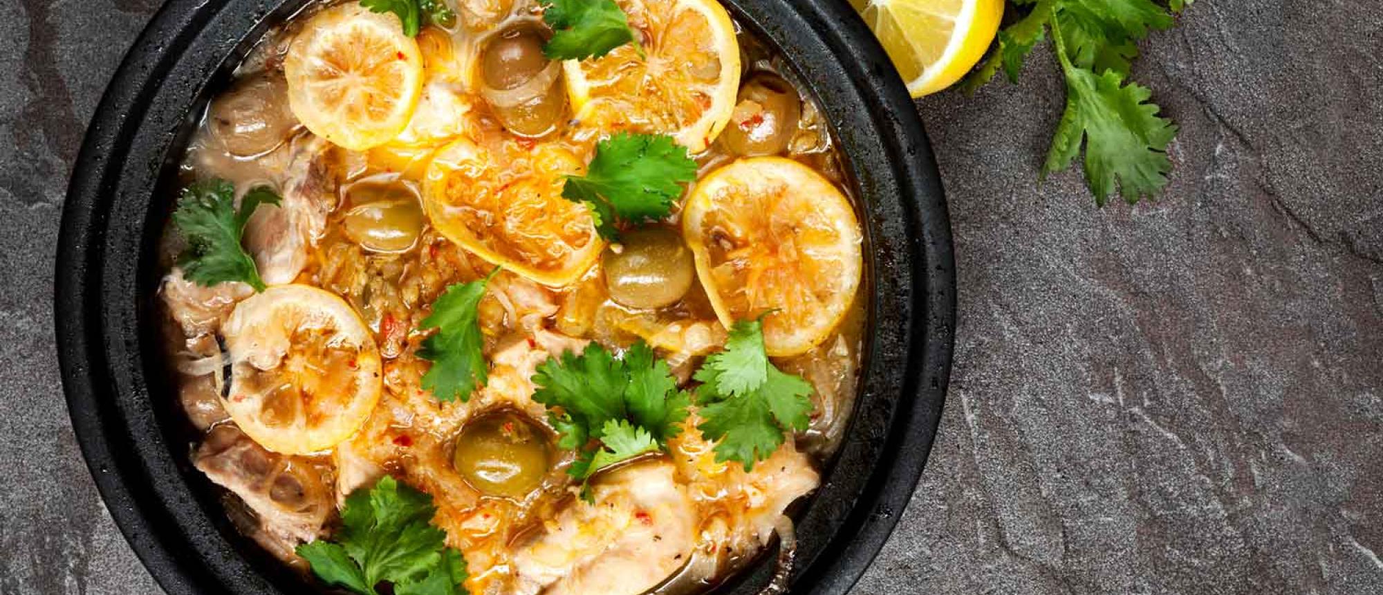Poulet aux olives et citrons confits à la marocaine