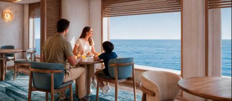 Famille au restaurant de l'Alba Nova